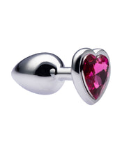 Load image into Gallery viewer, Kinki Range Alloy Love Heart Gemmed Butt Plug - 2.7 Inch - Pink
